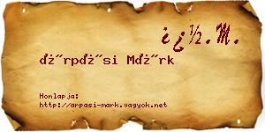 Árpási Márk névjegykártya